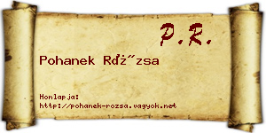 Pohanek Rózsa névjegykártya